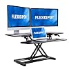 FLEXISPOT Height Adjustable Standing Desk Converter – 42 inch Stand Up Desk Riser, Black Home Office Desk for Dual…