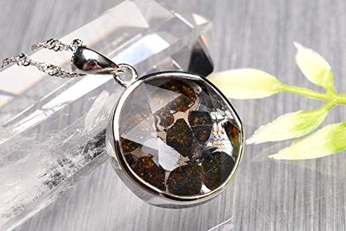 Amazon Co Jp 福縁閣 １点物 Silver925 パラサイト隕石 17 5mm 六芒星 ペンダントトップ P54 天然石 パワーストーン ビーズ ジュエリー