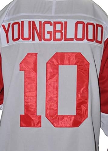10 Youngblood Movie Hamilton Mustangs Hockey Jersey Stitch Light
