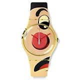 Swatch Dangerous Lies Multicolour Beige Dial Yellow Silicone Mens Watch SUOJ103