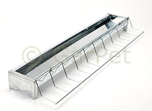 Futter Trog Metall Freà Loch Gitter Küken Behälter Rinne verzinkt Geflügel 30 50 (50 cm, Gitter) – Bild 4