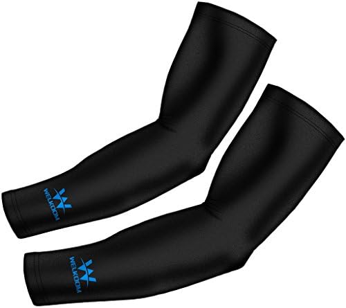 Arm Sleeves with Anti-Slip, UV Protection, Best Sports Compression Shooter Cooling Sleeve for Men, Women and Kids (Black, S)