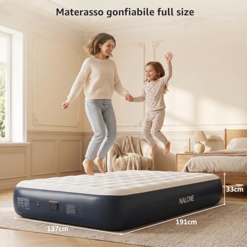 Materasso Gonfiabile Matrimoniale Con Pompa Integrata 191x137x33cm
