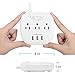 Power Strip 3 Outlets and 3 USB Ports with Switch Control, Desktop Charging Station with 5 ft Extension Cord, Compact for Nightstand, Office and Travel - White