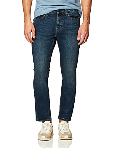 Amazon Essentials Jean Slim - couleurs abandonnées Homme, Délavé Foncé, 32W / 31L