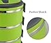 2.2L Food Carrier Stacking Lunch Box,Stainless Steel Interior Stacking 3 Tier Food Container Tiffin(CAN'T KEEP WARM)