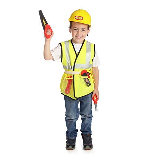 Dress 2 Play Builder Pretend Costume, 9 Piece Dress up Set with Accessories