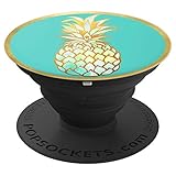 Watercolor Pineapple on Teal PACJ0010 - PopSockets Grip and Stand for Phones and Tablets
