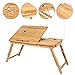 Homfa Bamboo Laptop Desk Adjustable Portable Breakfast Serving Bed Tray with Tilting Top Drawerthumb 2