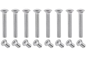 KISHYA 8 Pcs Trailer Hasp Bolt Kit for Trailer Cam Action Hasp, Trailer Hasp Bolt Kit, 2 in Stainless Steel Trailer Hasp Bolt for Cam Bar Lock