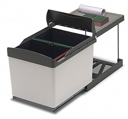 Amazon.de: Ausziehbarer Abfalleimer für Küche Unterschrank 2 Eimer von