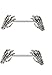 Pierced Owl 14G Skeleton Hand Nipple Barbells in 316L Surgical Steel - Sold as a Pair