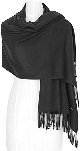 DRESSOLE Soft Cashmere Scarf for Men and Women Chic Pashmina Shawls Scarves Black
