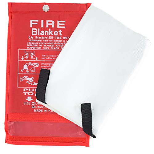 Large Fire Extinguisher Blanket. Chemical Free, No Mess, Easy to Store