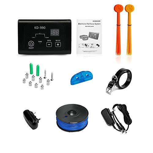 COVONO Electric Dog Fence,In Ground Pet Containment System for 1 Dog(Underground/Aboveground,Waterproof/Rechargeable Collar,Static/Tone Correction)