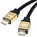 Postta HDMI Cable 30 Feet HDMI 2.0V Cable with 2 Piece Cable Ties+2 Piece HDMI Adapters Support 4K 2160P,1080P,3D,Audio Return and Ethernet-Gold