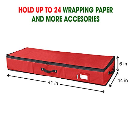 Primode Wrapping Paper Storage Container, Gift Wrap Organizer Under Bed