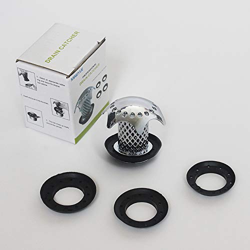 COZY ROOM Drain Protector Drain Hair Catcher Shower with 4 Compatible Rubber Rings (1-Set)
