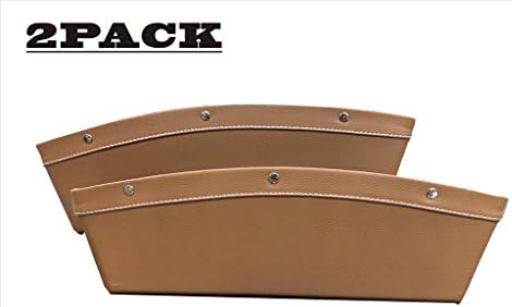 Car Pocket Organizer Fills the Gap Between the Seats,Console Side Pocket,Car Organizer,Car Seat Catcher- Stop it before Drop Pack of 2 by JustJollyCart (Orange)