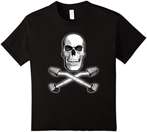 Kids Carpet Installer T-Shirt Skull and Kickers 4 Black