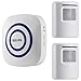 WJLING Motion Sensor Alarm, Wireless Driveway Alert, Home Security System Alarm with 2 Sensor and 1 Receiver -38 Chime Tunes - LED Indicators