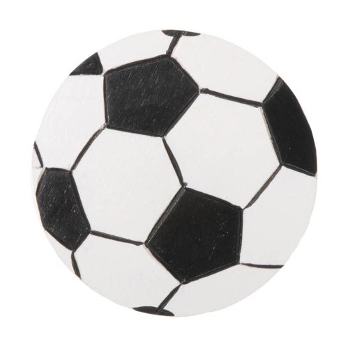 Darice 9199-56 Layered Natural Painted Wood Cutout, Soccer Ball