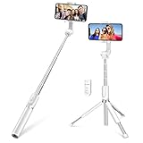 Selfie Stick Bluetooth, BlitzWolf 35 inch Super Long Extendable Selfie Stick with Wireless Remote and Tripod for iPhone Xs/XR/X/iPhone 8/8 Plus/Galaxy S9/S9 Plus/Note 8/S8/S8 Plus/More(White)