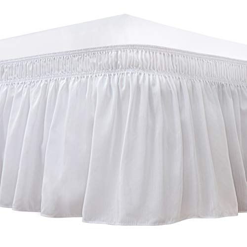 Biscaynebay Wrap Around Bed Skirts for Queen Size Beds with Short Drop