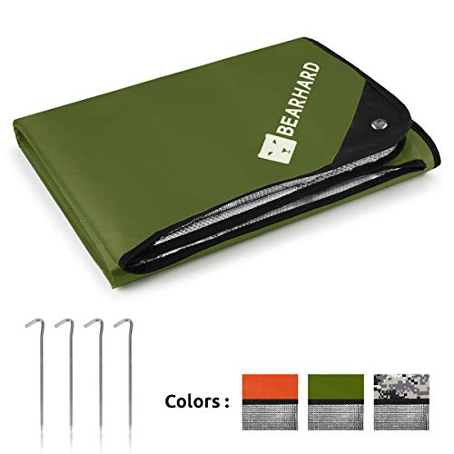 Bearhard Heavy Duty Emergency Blanket, Emergency Tarp, Insulated Blanket, Thermal Waterproof Survival Space Blanket for Hiking, Camping Green