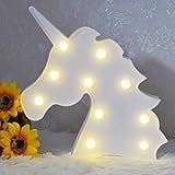 AIZESI White LED Unicorn Night Light Unicorn Neon Lamp Sign,Room Decor,Wall Decor,Battery Operated,Christmas Party Birthday Decorations,as Kids Girls Gifts(Unicorn White)