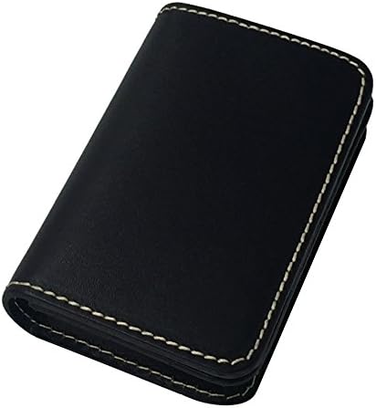 Tarhoo Vegetable Tanned Leather Business Card Wallet &amp; Credit Card Holder for Perfect Gifts for Men and Women (black)