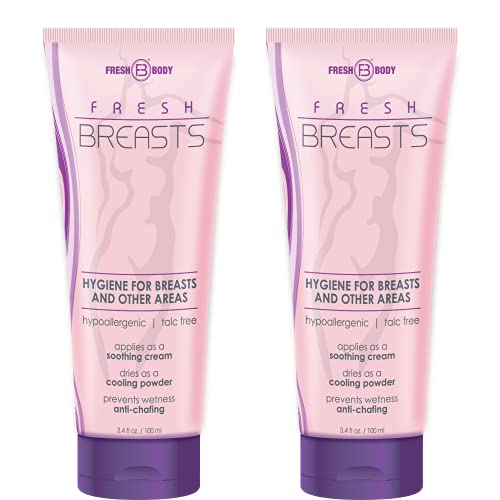 Fresh Body Fresh Breasts AntiChafing Deodorant Lotion to Powder, 3.4