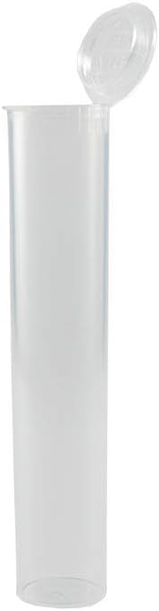 Doob Tube 98mm Pre-Roll Squeeze Pop Top Container Rolled J (50 Count, Clear)