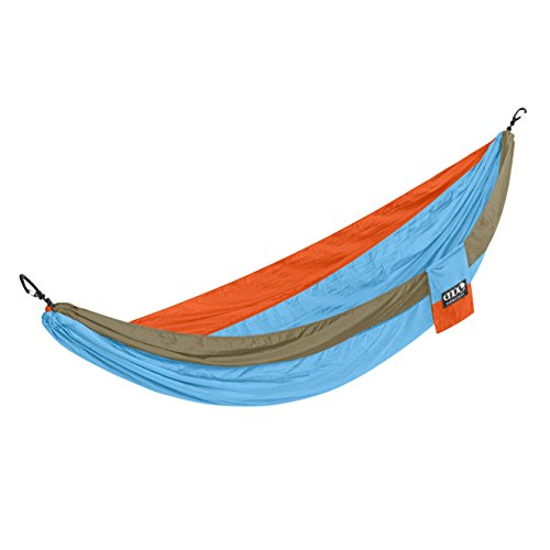 ENO Eagles Nest Outfitters - SingleNest Hammock, Portable Hammock for One, Powder Blue/Orange/Khaki
