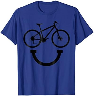 Mens Funny Bike Smile cycling Bicycle Smiling Face T-shirt Large Royal Blue