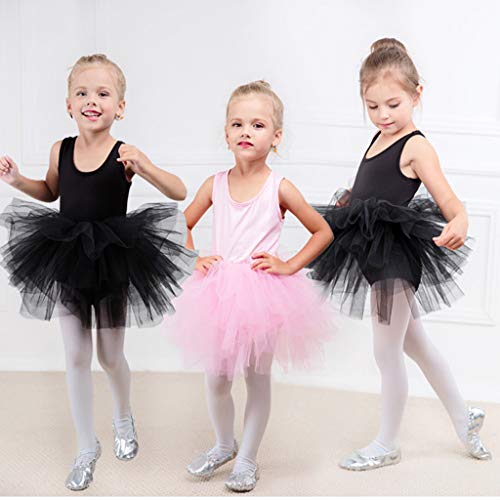 Jshuang Ballet Dance Gymnastics Practice Leotard with Mesh Tied Skirt Tutu Tulle Dancewear Training Dress