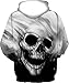 Pandolah Men's Realistic 3D Print Pullover Hooded Sweatshirt Novelty Hoodies with Big Pocket Long Sleeve Halloween Christmas(XL,Skull 3223)