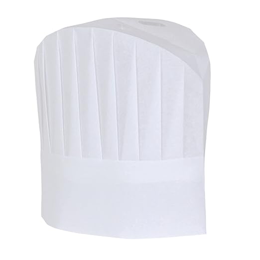 Amazing White Chef Hats, 8" Tall. Pack of 10 Viscose Hair Covers with