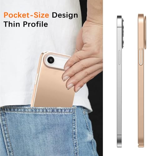 Galful iPhone 17 Air Case Ultra Slim Case Matte Back Texture Thin Military Protection Anti-Scrat Anti-Shock Hard PC Cover Hardcase-Gold