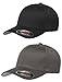 Flexfit Unisex Wooly Combed Twill Cap (6277) 2-Pack (XL/XXL, Black & Dark Gray)