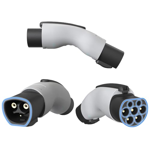JESWO Adaptador Tesla a GB/T, Adaptador de Cargador EV de 32 A y 7 KW | Adaptador BYD con IP54 Impermeable y Bloqueo de Seguridad, Accesorios para Auto BYD, para BYD/JAC(para Tipo GB/T)