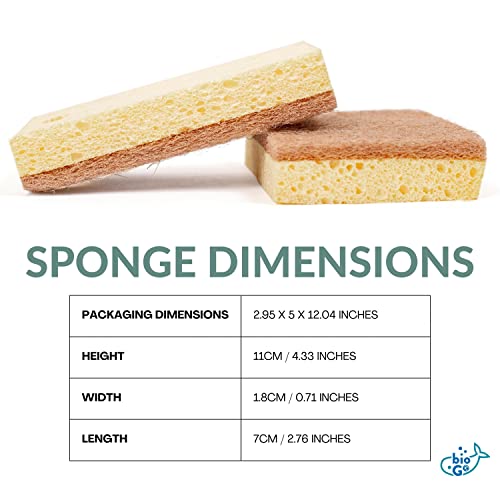 bioGo 12 Biodegradable Sponges Kitchen Eco Reusable Cellulose Sponges