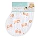 Aden by Aden + Anais Burpy Bib, 100% Cotton Muslin, Soft Absorbent 4 Layers, Multi-Use Burp Cloth and Bib, 22.5” X 11”, Single, Safari Friends - Tiger/Zebra