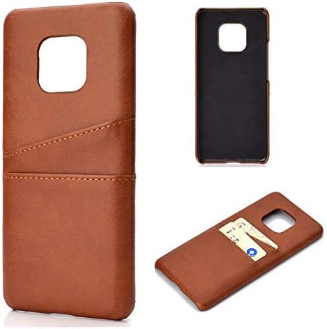 zolten huawei mate20 pro back Plastic, calf grain pu leather tpu phone Plastic with card slots anti-scratch protective cover for huawei mate20 pro- brown