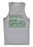 Crazy Dog T-Shirts Mens Shenani-Gains Funny Lifting Workout Irish Sleeveless Fitness Tank Top