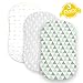 BaeBae Bassinet Fitted Sheet for Halo, Mika Micky, Maxi COSI & Others - 4 Pack 100% Jersey Knit Cotton - Standard Size Oval or Rectangular Pads for Boys & Girls