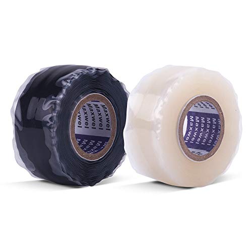 Silicone Self Fusing Tape - 1" 10' Removable Non Adhensive Leak Seal Self Fusing Silicone Rubber Tape for Garden Hose Repair,Pipe Repair,Rescue,Electrical Insulation(Pack of 1 Black + 1 Transparent) - Thumbnail 7