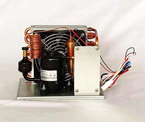 CAMPELIFY Portable DC Condenser Unit Direct Refrigeration Unit with Rotary Compressor R134A Refrigerant - for Fluid Chiller Water Dispenser Miniature Freezer Portable Cooling System (12V - 10A)