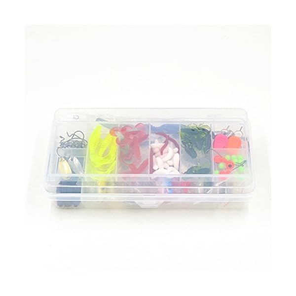 Isafish-101-pcs-Fishing-Lure-Kit-Combo-Including-Fish-Hooks-HardSoft-Bait-And-Other-Saltwater-Freshwater-Lures-for-Fishing-With-Tackle-Box-White