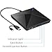 LeeKooLuu Q03 DVD External DVD Drive for Laptop, Portable High-Speed USB-C&USB 3.0 CD Burner/DVD Reader Writer for PC Desktops, Compatible with Windows/Mac OSX/Linux